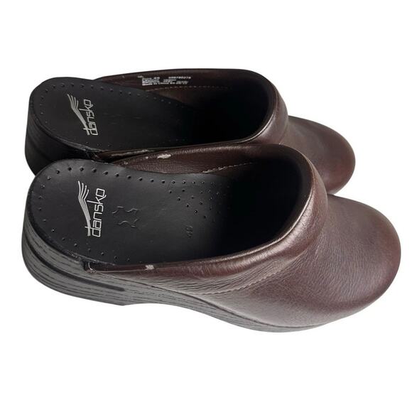 Dansko Karl Bullhide Brown Leather Men Sz 45 Clog Work Comfort Medical Mules EC - Picture 10 of 14